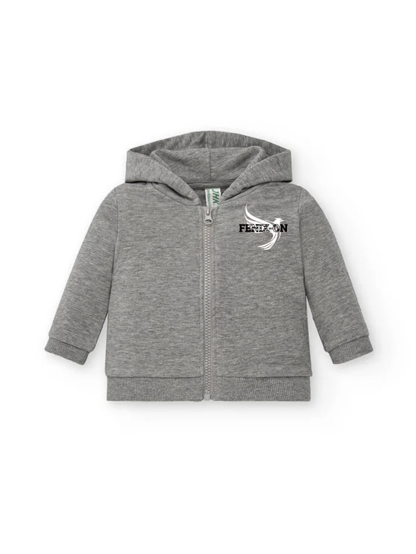 FELPA BABY CAPPUCCIO E ZIP LEGGERA FRENCH TERRY
