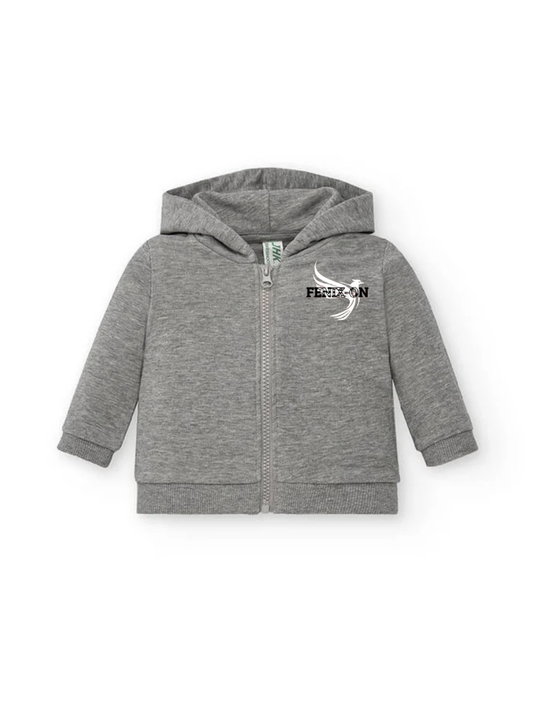 FELPA BABY CAPPUCCIO E ZIP LEGGERA FRENCH TERRY