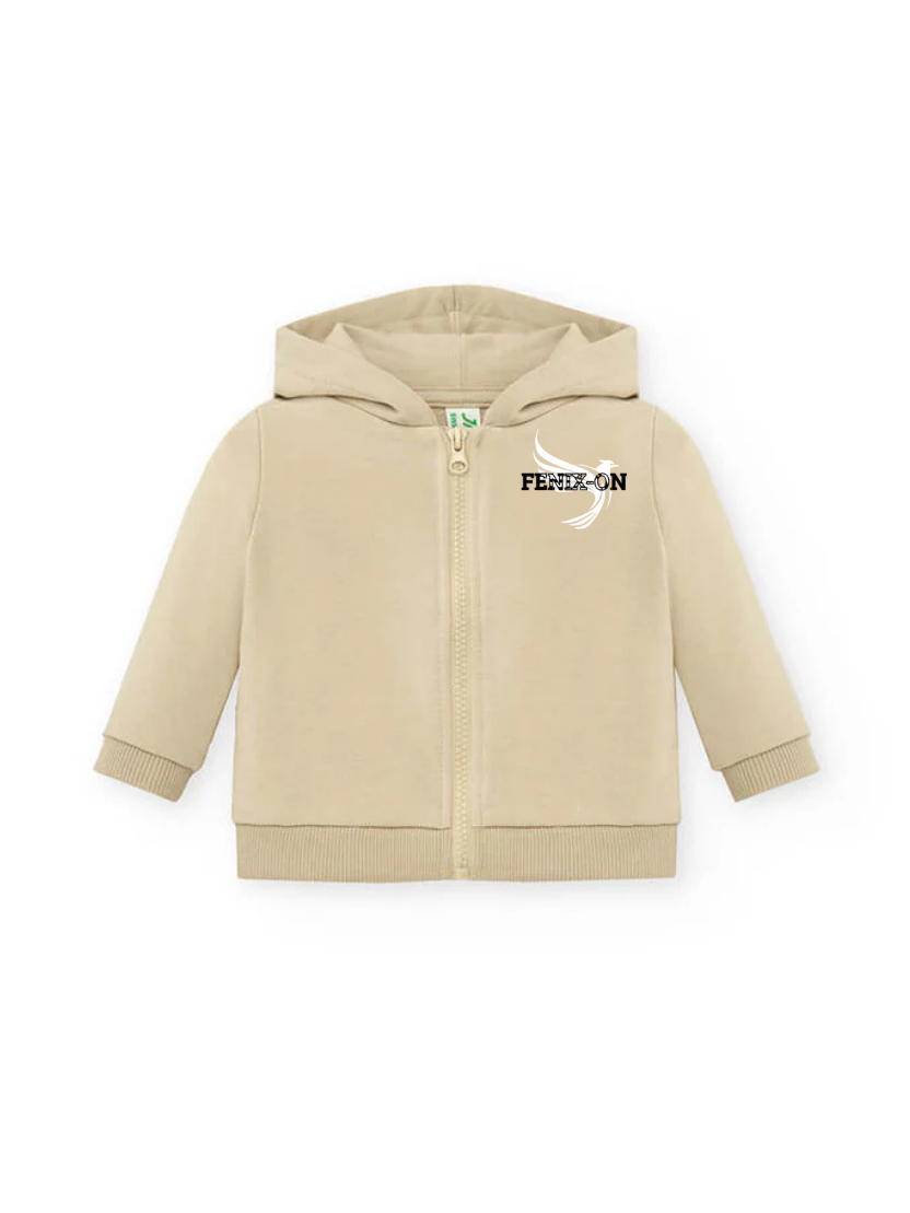 FELPA BABY CAPPUCCIO E ZIP LEGGERA FRENCH TERRY