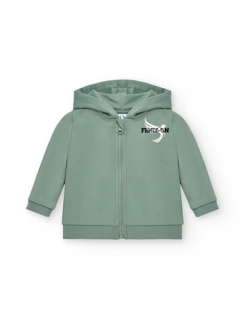 FELPA BABY CAPPUCCIO E ZIP LEGGERA FRENCH TERRY
