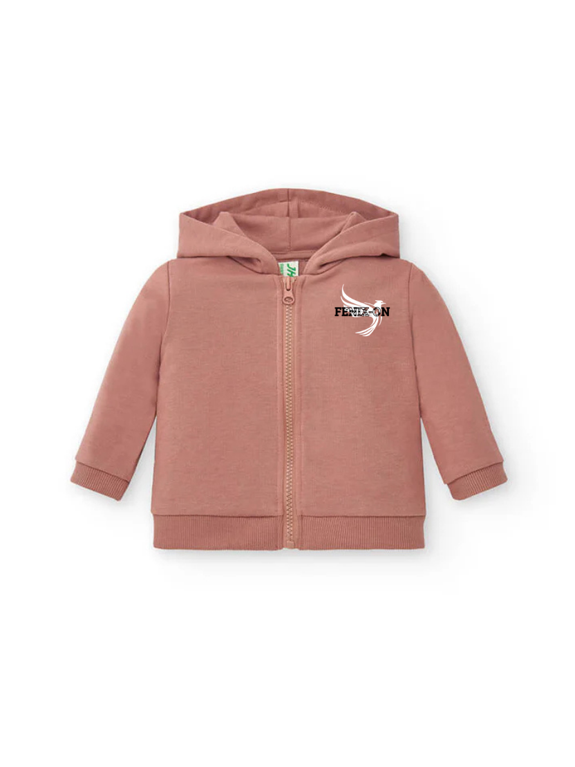 FELPA BABY CAPPUCCIO E ZIP LEGGERA FRENCH TERRY