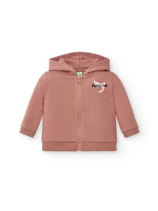 FELPA BABY CAPPUCCIO E ZIP LEGGERA FRENCH TERRY